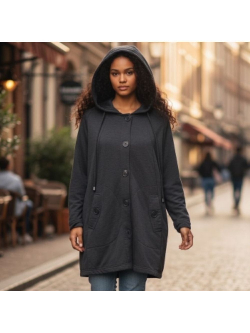 Christian Siriano Dark Gray Utility Jacket Hood 1X